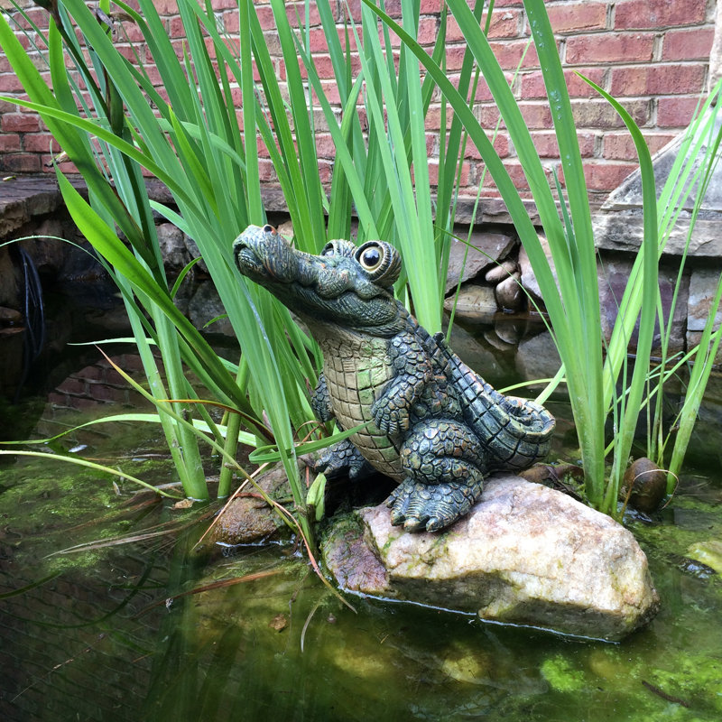 HomeStyles Whimsical Standing Gator the Alligator Garden Statue